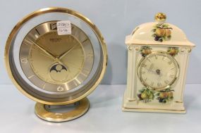 Seiko Clock on Stand & Battery Operated Painted Clock