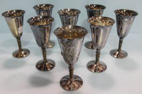Set of Eight Valers Silverplate Goblets