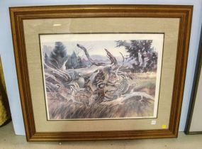 Signed George Bevill Print of Quails