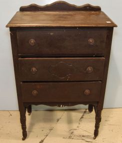 Three Drawer Walnut Chest