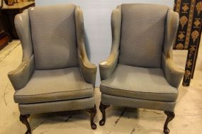Pair of Mahogany Queen Anne Wing Back Chairs