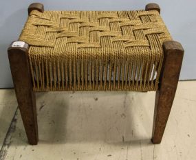 Small Rush Seat Foot Stool