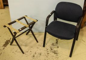 Blue Office Chair & Luggage Rack
