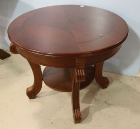 Round Mahogany End Table