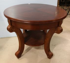 Round Mahogany End Table