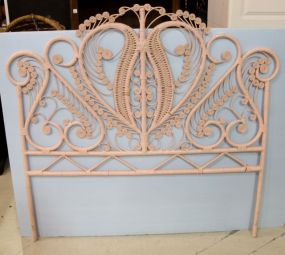 Pink Wicker Headboard