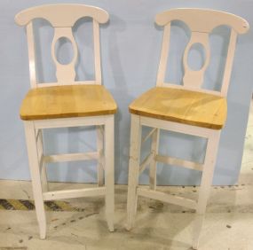 Pair of White Bar Chairs