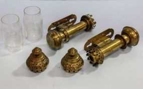 Two Brass Wall Sconces