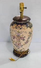 Painted Porcelain Vase Mounted as Lamp