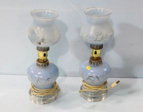 Pair of Light Blue Bedroom Lamps