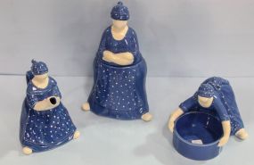Three Pieces of Department 56 Ceramic Ladies
