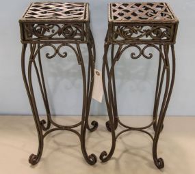 Pair of Small Wrought Iron Pedestals