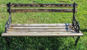 Wood and Metal Bench