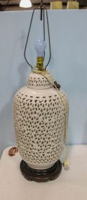 White Porcelain Oriental Lamp