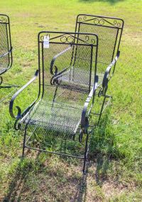 Two Wrought Iron Spring Chairs