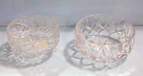 Footed Pressed Glass Bowl & Gorham Crystal Bowl