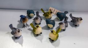 Eleven Resin Painted Birds