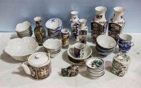 Group of Oriental Vases, Saki Cups & Jar