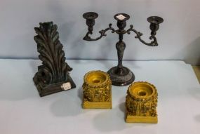 Candelabra, Wall Sconce & Pair of Candlesticks