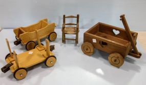 Small Wood Wagons & Chair