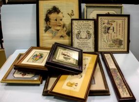 Box Lot of Various Needleworks