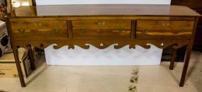 Long Carved Three Drawer Sideboard