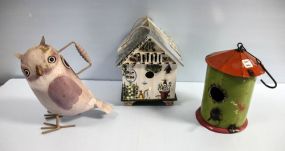 Three Handmade Birdhouses