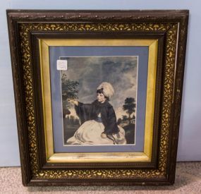 Print of Girl in Walnut Frame