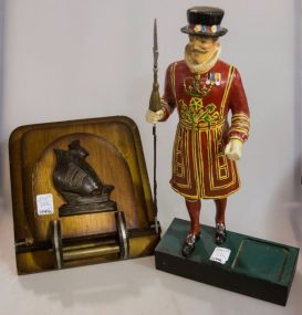 Beefeater Statue & Wood Letter Holder