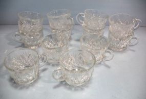 Twelve Pressed Glass Punch Cups