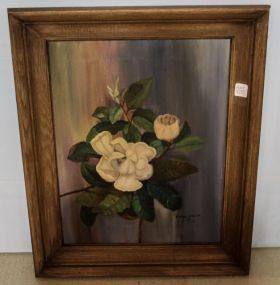 Oil on Canvas of Magnolia Flower