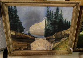 Oil on Canvas of Waterfall