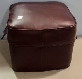 Square Maroon Ottoman