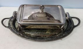 Oval Silverplate Tray & Casserole Dish