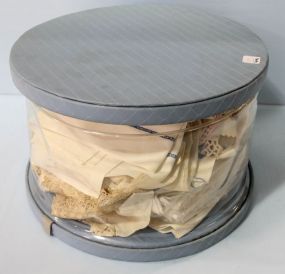 Blue Hat Box with Linens