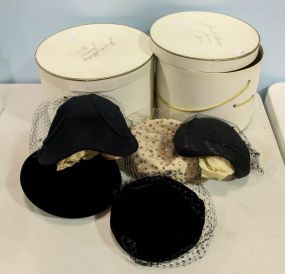 Two Hat Boxes & Five Hats