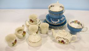 Miniature Rose Tea Set & Cups/Saucers