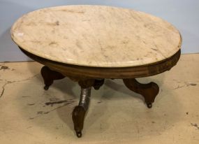 Oval Victorian Marble Top Coffee Table