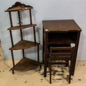 Telephone Table, Chair & Corner Shelf