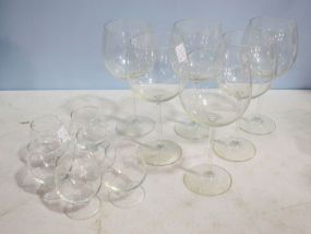 Six Wine Glasses & Six Brandy Glasses