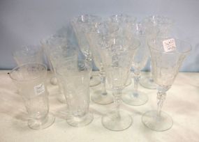 Twelve Etched Glasses