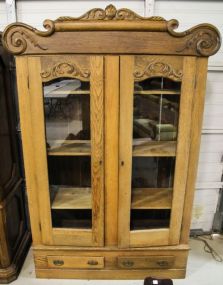 Oak Double Door Display Cabinet