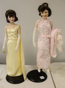 Two Jacqueline Kennedy Dolls with Stands