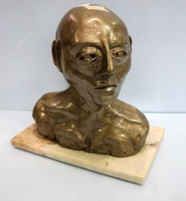 Metal Lacquer Bust on Marble Base