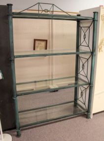 Large metal Bakers Rack with Three Glass Shelves