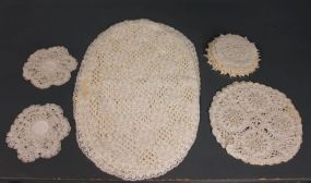 Group of Handmade Lace Doilies and Tablemats Description