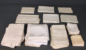 Group of White Linen Towels and Napkins Description
