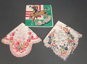 Set of three Vintage Handkerchiefs Description
