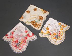 Set of Three Vintage Handkerchiefs Description