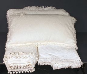 Twin Size Cotton Bedspread and Two King Size Cotton Pillows with Matching Kind Size Bedspread Description
